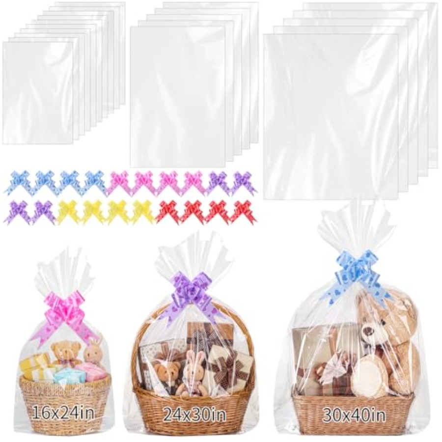 Cellophane Wrap Clear - 20 szt. Duże torby celofanowe w