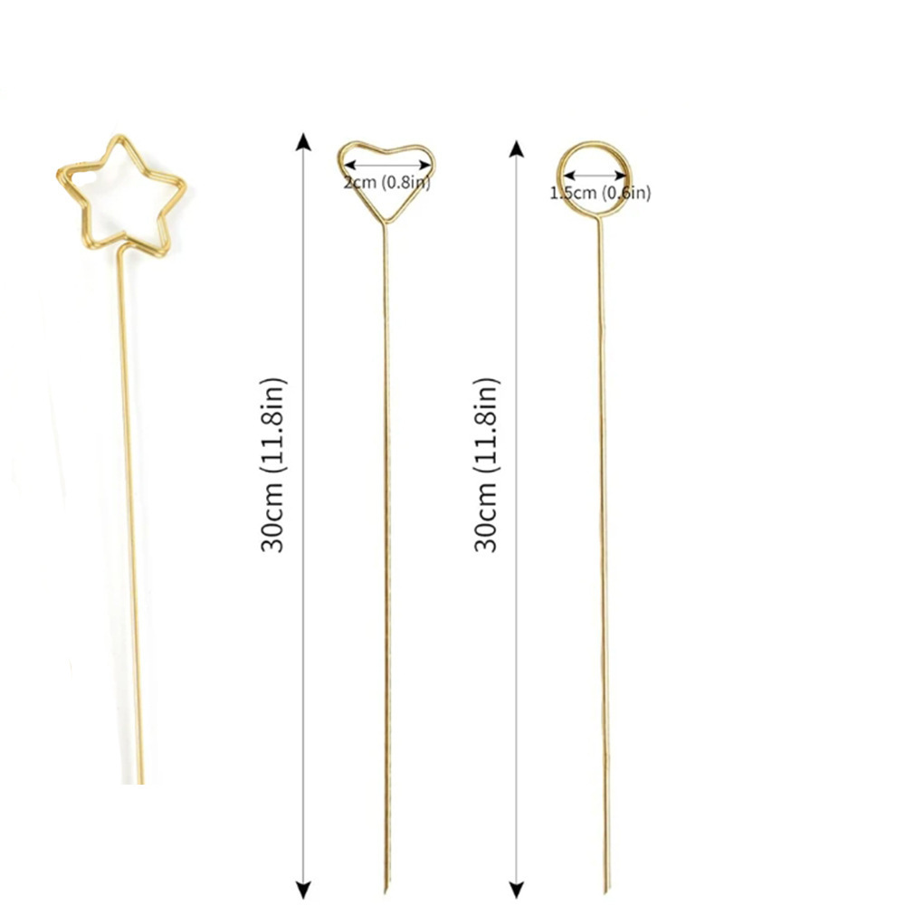 Floral Picks Wood - Złote metalowe kwiatowe ozdobne szpilki do
