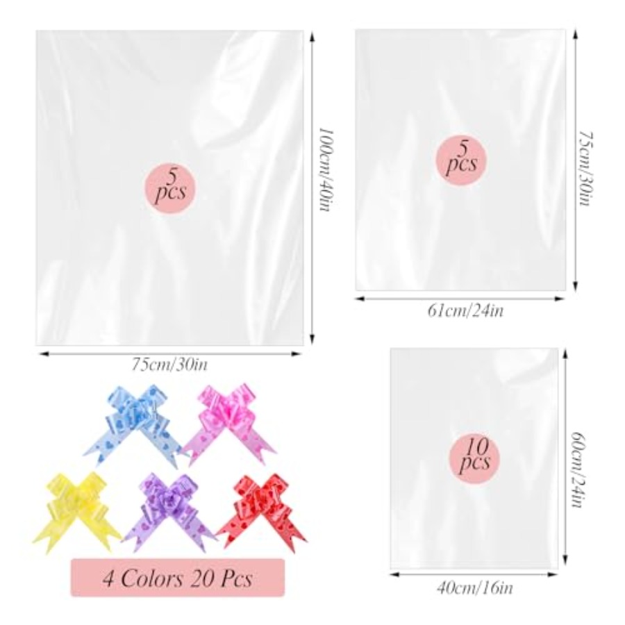 20 szt. Duże torby celofanowe  – Cellophane Wrap Clear recenzja i cena