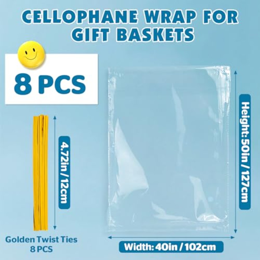 8 szt. Duże torby celofanowe,  – Cellophane Wrap Clear recenzja i cena