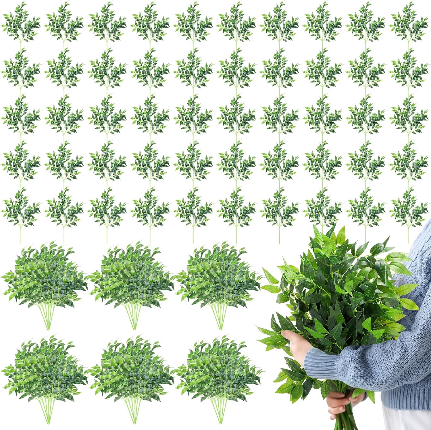 100 szt. Sztucznych włoskich g – Ruscus Stem Faux recenzja i cena