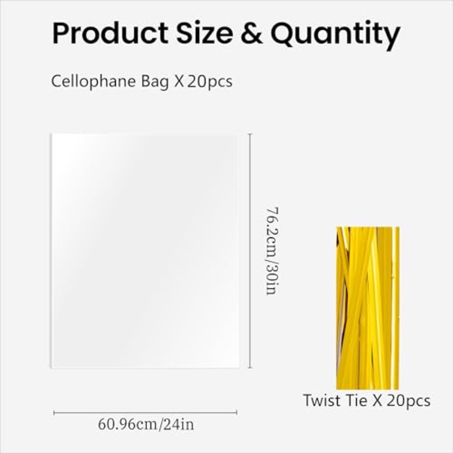 20 szt. Przezroczystych toreb  – Cellophane Wrap Clear recenzja i cena